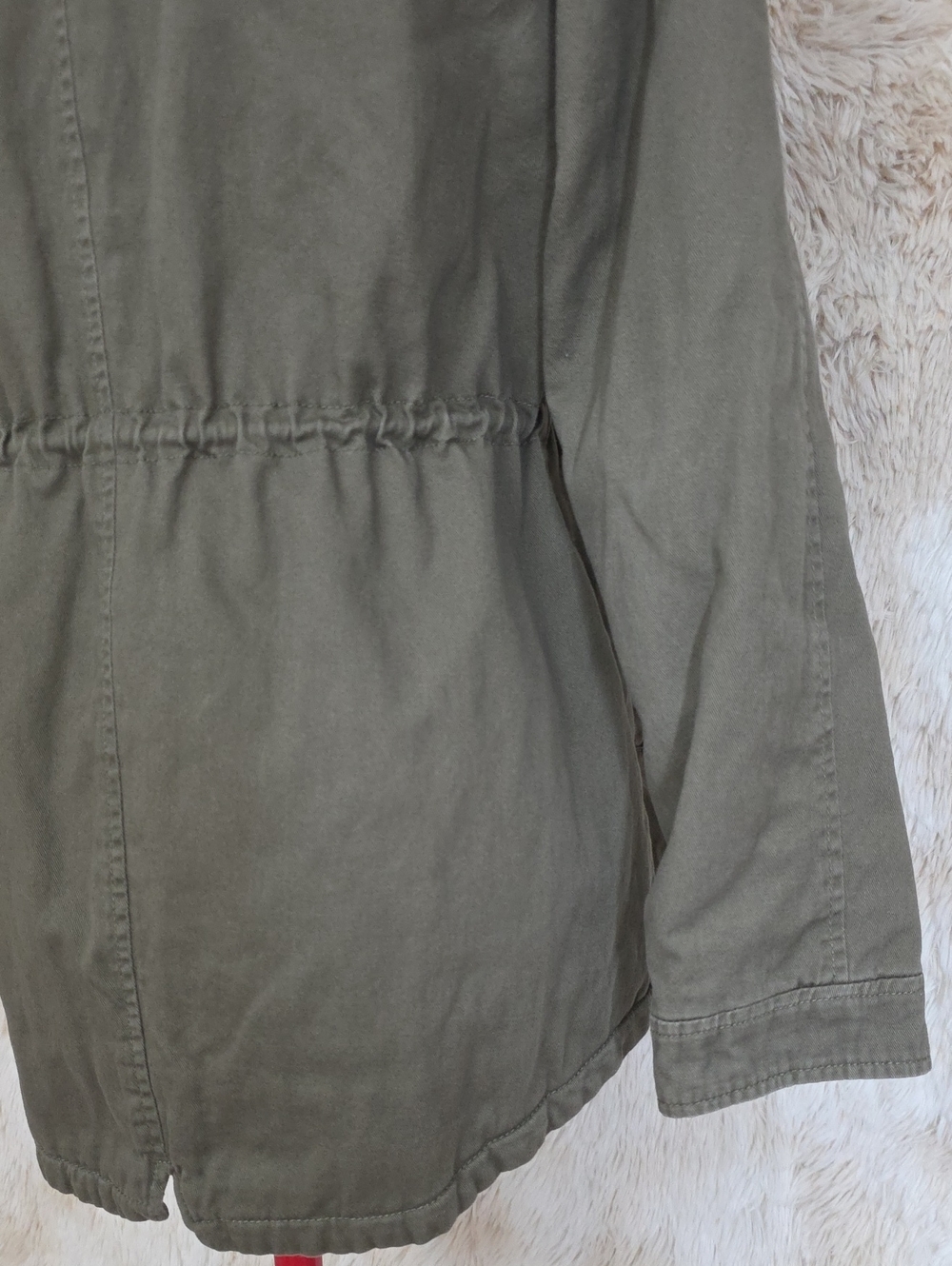 Collection New York Olive Green Sherpa Lined Hooded Utility Jacket Women's Large - Picture 11 of 16